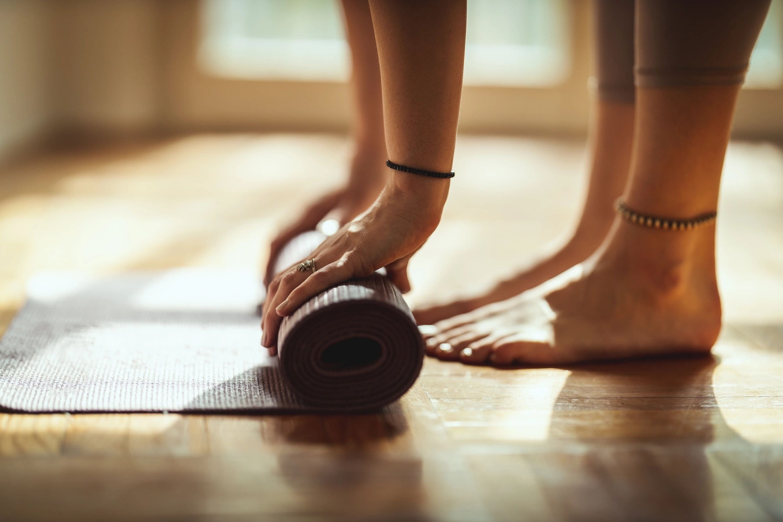 Yoga session in progress